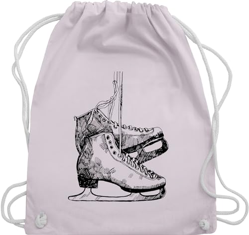 Turnbeutel Rucksack - Snowboard, Ski und mehr - Schlittschuhfahren - Unisize - Pastell Rosa - eislauf-schlittschuhe sporttasche schlitschuhe baumwoll beutel sportbeutel rucksäcke umhängebeutel von Shirtracer