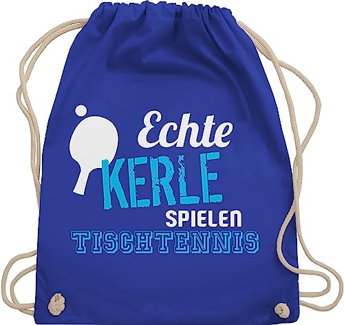 Turnbeutel Rucksack - Echte Kerle spielen Tischtennis - Unisize - Royalblau - sportbeutel baumwolle beutel kinder gym bags tasche bag sporttasche turnsackerl sporttaschen turnsack turntasche taschen von Shirtracer