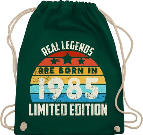 Turnbeutel Rucksack - 40. Geburtstag - Real Legends are born in 1985 Limited Edition Vintage Vierzigster - Unisize - Dunkelgrün - geschenkideen+für+frauen+ab+40 40er 1983 beutel 40 frau geschenk von Shirtracer