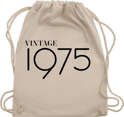 Turnbeutel Rucksack - 50. Geburtstag - 1975 Vintage - Unisize - Naturweiß - 50 zum 50.geburtstag 1972 tasche geschenktasche 50er 1973 geburtstagsgeschenk (50) geschenke für frauen ab 50iger damen von Shirtracer