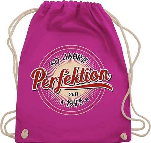 Shirtracer Turnbeutel Rucksack - 50. Geburtstag - Fünfzig Jahre Perfektion 1974 I - Unisize - Fuchsia - bags geburtstagsgeschenke zum 50 mann 50zigster stofftasche geschenk fünfzigster beutel frau von Shirtracer