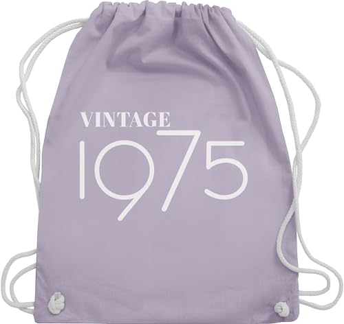 Turnbeutel Rucksack - 50. Geburtstag - Vintage 1975 - Unisize - Pastell Lila - geschenke für damen ab 50 50.geburtstag 1974 stoffbeutel zum 50er 1973 stofftasche geschenktasche (50) jahrgang beutel von Shirtracer