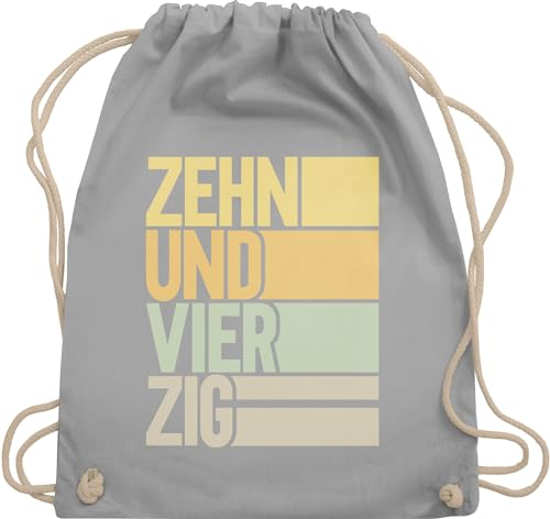 Shirtracer Turnbeutel Rucksack - 50. Geburtstag - Zehnundvierzig - Unisize - Hellgrau - 50 beutel geschenktasche zum 50er jahre rucksäcke geschenke für frauen ab fünfzig stofftasche männer 50iger von Shirtracer