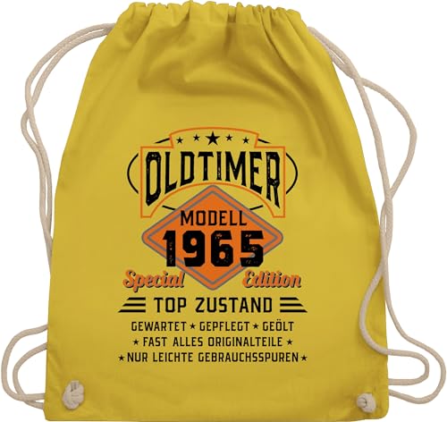 Turnbeutel Rucksack - 60. Geburtstag - Oldtimer Modell 1965 - schwarz - Unisize - Gelb - 60 jahre juterucksäcke 60.geburtstag alles gute zum beutelrucksäcke 60-geburtstag stoffturnbeutel sechzig von Shirtracer