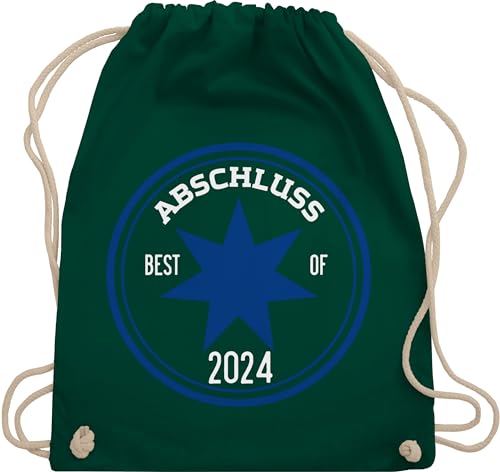 Turnbeutel Rucksack - Abi Abitur & - Abschluss 2024 Stern - Unisize - Dunkelgrün - 10.klasse stofftasche abigeschenk geschenk zum schulabschluss 10 klasse schule 10. turnsackerl geschenke studium von Shirtracer