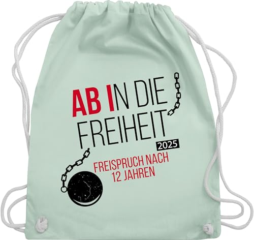 Turnbeutel Rucksack - Abitur & Abschluss - Abi 2025 Ab in die Freiheit - Unisize - Pastell Grün - geschenke für abiturienten 2024 geschenk abigeschenk fachabi stoffbeutel abiturgeschenk zum von Shirtracer