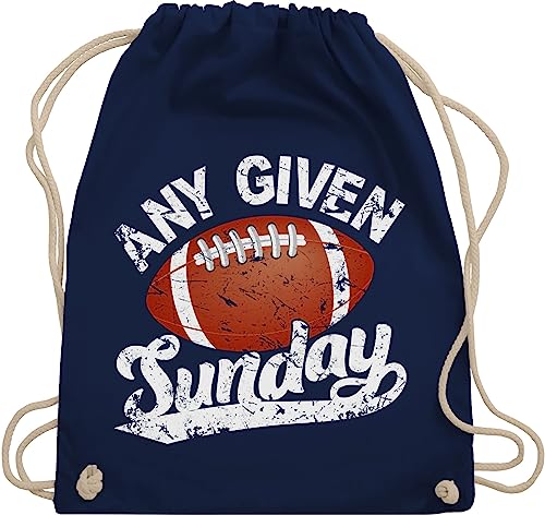 Shirtracer Turnbeutel Rucksack - American Deko Superbowl Party - Any given Sunday mit Football weiß - Unisize - Navy Blau - turn sackerl american+football+tasche footballfans juterucksäcke tasche von Shirtracer