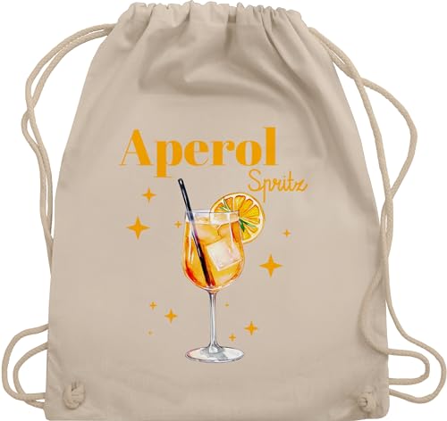 Turnbeutel Rucksack - Karneval & Fasching - Taschen - Aperol Spritz Kostüm I Aperoli I Aperollin Freundin Spritztour - Unisize - Naturweiß - bin auf karnevalsbeutel faschings glas tasche von Shirtracer