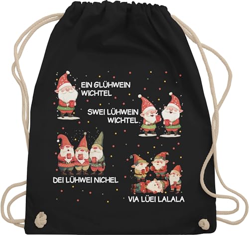 Turnbeutel Rucksack - Taschen - Ein Glühwein Swei Glühwein | Wichtel | Ein Glühwein Zwei Glühwein | Weihnachten | Wichtelgeschenk lustig | Elfe I Weihnachtsmarkt | Weihnachtsmotiv I Adventszeit von Shirtracer