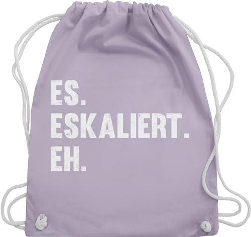 Turnbeutel Rucksack - Party & Alkohol Herren - Es eskaliert eh - Unisize - Pastell Lila - stofftasche festival beutel techno trainingsbeutel sportbeutel trinken beuteltasche festivaltasche taschen von Shirtracer