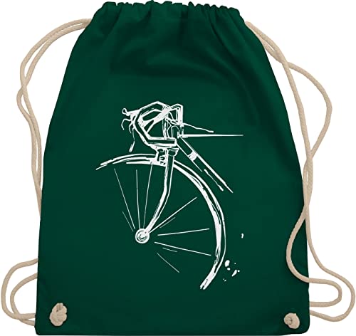 Turnbeutel Rucksack - Bekleidung Radsport - Fahrrad Rennrad - Unisize - Dunkelgrün - lustige geschenke für fahrradfahrer radfahren fahrradmotiv stoffrucksack bike rennradfahrer beutelrucksäcke von Shirtracer