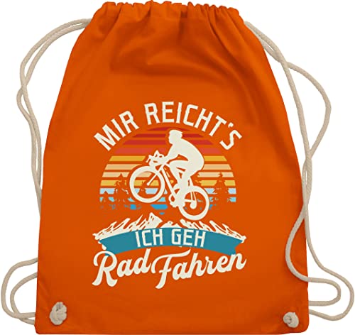 Turnbeutel Rucksack - Fahrrad Bekleidung Radsport - Mir reicht's ich geh Rad fahren - Vintage - weiß - Unisize - Orange - fahrrädern fahrradbekleidung fahrradgeschenke .fahrrad fahhrad cycling von Shirtracer