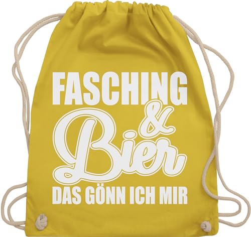 Shirtracer Turnbeutel Rucksack - Karneval & Taschen - Fasching und Bier das gönn ich mir - weiß - Unisize - Gelb - partner verkleidung wurfbeutel jeck wurfbeutel+karneval fasnachts kamellebeutel von Shirtracer