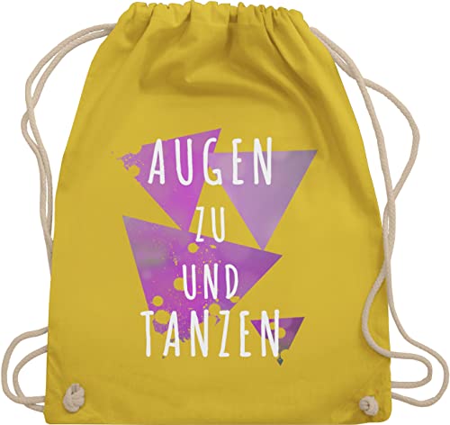 Turnbeutel Rucksack - Festival Zubehör - Augen zu und Tanzen lila - Unisize - Gelb - dance bags beutel für konzerte konzert geschenk sporttasche festival-bag festivals tasche festivalbeutel sachen von Shirtracer