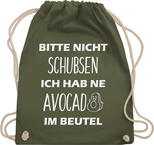 Turnbeutel Rucksack - Festival Zubehör - Bitte nicht schubsen ich hab ne Avocado im Beutel - Unisize - Olivgrün - festivalbeutel festivalzubehör sporttasche festivaltasche sachen für bag von Shirtracer