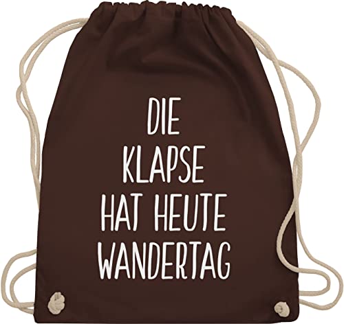 Turnbeutel Rucksack - Festival Zubehör - Die Klapse hat heute Wandertag - Unisize - Braun - festivalrucksack festivals gymsack malle beutel festivaltaschen mit sprüchen sporttasche von Shirtracer