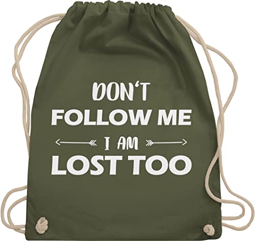 Turnbeutel Rucksack - Festival Zubehör - Don't follow me I am lost too - Pfeile - Unisize - Olivgrün - lustige damen festivalbeutel konzert i'm beutel festival-bag festivals dont stoffrucksack von Shirtracer