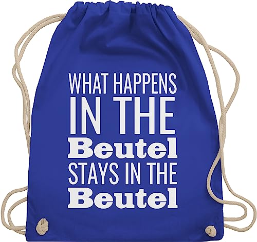 Turnbeutel Rucksack - Festival Zubehör - What happens in the Beutel stays in the Beutel - Unisize - Royalblau - festival-bag geschenk weihnachten beuteltasche festivaltasche konzert stoffbeutel von Shirtracer