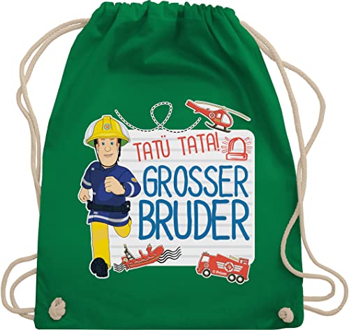 Turnbeutel Rucksack - Feuerwehrmann Sam Tasche - Tatü Tata! - Großer Bruder - Unisize - Grün - stoffbeutel groß gym beutel stoffrucksack sportrucksack rucksäcke baumwolle kinder kordel turnen von Shirtracer