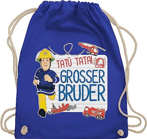 Turnbeutel Rucksack - Feuerwehrmann Sam Tasche - Tatü Tata! - Großer Bruder - Unisize - Royalblau - baumwolle beutel baumwollbeutel groß sporttasche turnsackerl rucksäcke stoffrucksack von Shirtracer