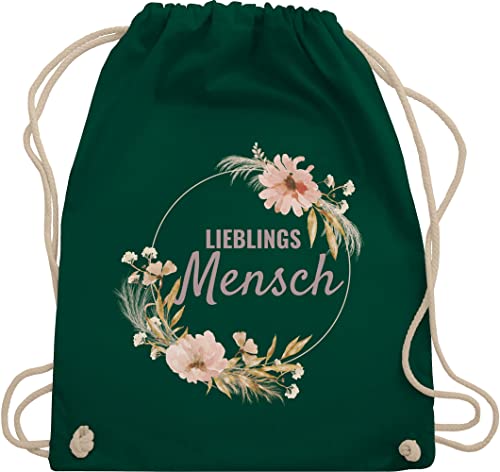 Turnbeutel Rucksack - Frauen Geschenk Damen - Lieblingsmensch Lieblingsperson Herzmensch - Unisize - Dunkelgrün - typisch frau freundin sportbeutel weihnachten lieblingsmenschen zugbeutel mein von Shirtracer