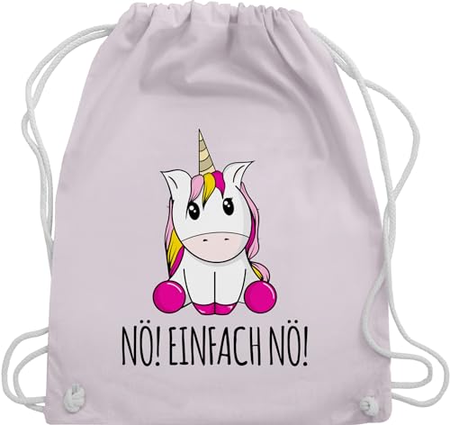 Turnbeutel Rucksack - Frauen Geschenk Damen - Nö! Einfach Nö! Einhorn Unicorn Lustig Bevor Du fragst Nein - Unisize - Pastell Rosa - stoffrucksack mit sprüchen drauf nö sportbeutel stofftasche von Shirtracer