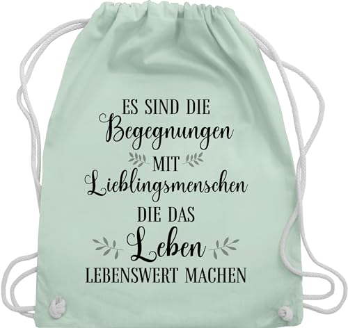 Turnbeutel Rucksack - Freund Taschen - Lieblingsmensch Geschenk - Lieblingsmenschen Geschenke - Seelenverwandt - Unisize - Pastell Grün - tasche beste freunde stofftasche stoffbeutel freundschaft von Shirtracer