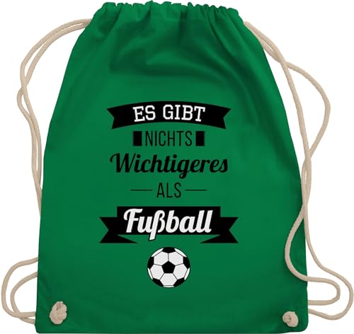 Shirtracer Turnbeutel Rucksack - Fussball EM 2024 - Es gibt nichts Wichtigeres als Fußball - Unisize - Grün - geschenk für football fan fußball-rucksack fu ball juterucksack fanartikel stoffbeutel von Shirtracer