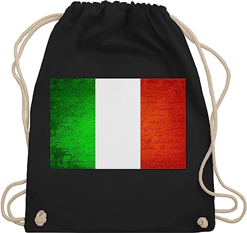 Turnbeutel Rucksack - Fußball EM WM - Taschen - Flagge Italien - Unisize - Schwarz - italienischer tasche stadt italienische sporttasche länder sportbeutel country beutel europameisterschaft 2024 von Shirtracer