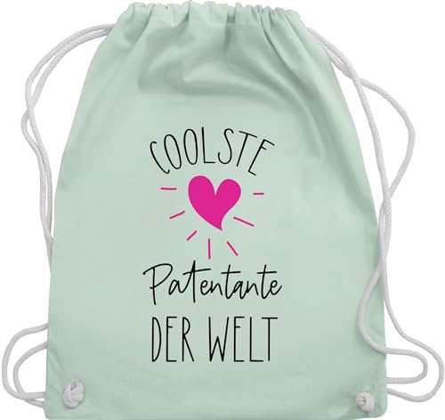 Turnbeutel Rucksack - Geschenk Taufpatin - Coolste Patentante der Welt mit Herz - Unisize - Pastell Grün - geschenke sportbeutel groß für baumwollrucksack patentante+geschenk tasche weihnachten von Shirtracer