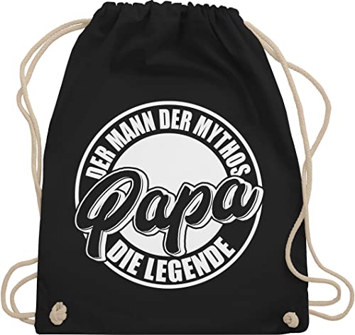 Turnbeutel Rucksack - Geschenk zum Vatertag - Papa - Der Mann die Legende der Mythos - weiß - Unisize - Schwarz - fater tag fatertags daddy vater sprüche dad paps männertag+geschenke maennertag von Shirtracer