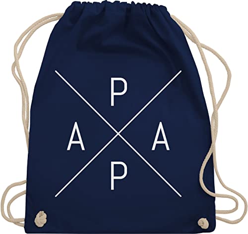 Turnbeutel Rucksack - Geschenk zum Vatertag - Papa X weiß - Unisize - Navy Blau - sprüche vater geschenke für väter papas die besten vatertagsgeschenk alles liebe gute vatertagsgeschenke bester von Shirtracer