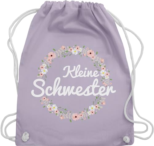 Turnbeutel Rucksack - Geschwister Bruder und - Kleine Schwester - Unisize - Pastell Lila - gym bag geschenk baumwolle stoff tasche baumwoll geschenke für schwestern sister schwesterngeschenk von Shirtracer