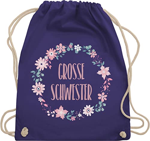 Turnbeutel Rucksack - Geschwister Geschenk - Große Schwester - Schwesterherz - Unisize - Lila - sport beutel gym bag sporttasche baumwolle turn tasche uni kinder stoff baumwoll stofftasche großer von Shirtracer