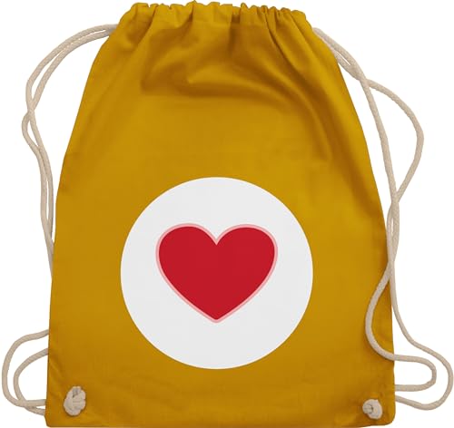 Shirtracer Turnbeutel Rucksack - Karneval & Fasching - Taschen - Glücksbär Herz Geschenk Herzen Geschenke Herzgeschenk Valentinstag - Unisize - Senfgelb - für wurfmaterial verkleidung tasche fasent von Shirtracer