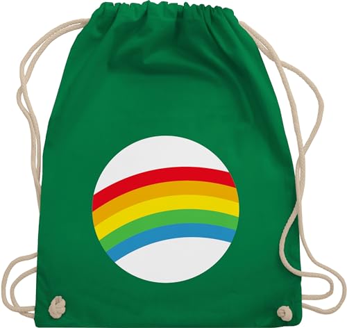 Turnbeutel Rucksack - Karneval & Fasching - Taschen - Glücksbär Regenbogen Rainbow LGBTQ Gay Pride Vielfalt Toleranz - Unisize - Grün - wurftasche carneval für wurfmaterial karneval& tasche von Shirtracer