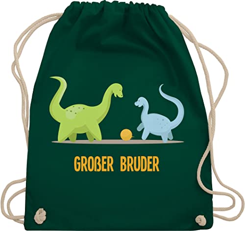 Turnbeutel Rucksack - Großer Bruder Dinosaurier - Unisize - Dunkelgrün - grosse brüder stoffbeutel baumwolle große grossen geschenkebeutel geschenke dino baumwollbeutel 2024 großen stofftasche von Shirtracer