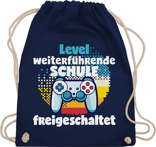 Turnbeutel Rucksack - Grundschule Abgänger - Taschen - Level weiterführende Schule freigeschaltet | Geschenk Aufnahme in die weiterführende Schule | Übertritt in die höhere Schule geschafft von Shirtracer