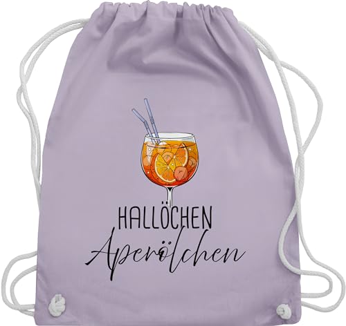 Shirtracer Turnbeutel Rucksack - Karneval & Fasching - Taschen - Hallöchen Aperölchen I Aperol Spritz Mädelsabend I Aperol Spritz Geschenk - Unisize - Pastell Lila - beutel festival karnevalsbeutel von Shirtracer