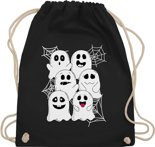 Turnbeutel Rucksack - Halloween - Taschen - Lustige Geister Gespenster Geist Gespenst - Unisize - Schwarz - haloween outfits ghost tasche halowen kinder beutel helloween hellowee halooween von Shirtracer