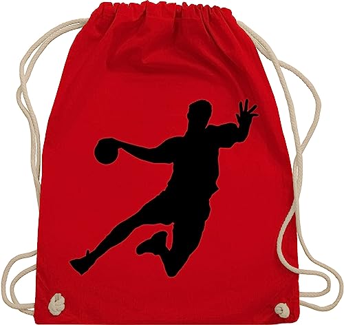 Turnbeutel Rucksack - EM 2026 Trikot Ersatz - Handballer I Geschenk Handballer I Handball Geschenke - Unisize - Rot - kinderrucksack handballbeutel hanball wm stoffrucksack kinderturnbeutel halbball von Shirtracer
