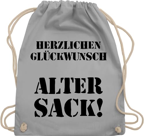 Turnbeutel Rucksack - Herren - Herzlichen Glückwunsch Alter Sack | Geschenk Geburtstag 50 Mann | Männer Geschenke 40 Geburtstag | 60ter Geburtstagsgeschenke Mann | 30 Jahre Lustiges Geschenk von Shirtracer
