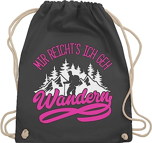 Turnbeutel Rucksack - Hobby Outfit - Mir reicht's ich geh wandern - Unisize - Dunkelgrau - geschenke für wanderfreunde sportbeutel läufer laufsport berg beutel geschenk wanderer laufen berge von Shirtracer