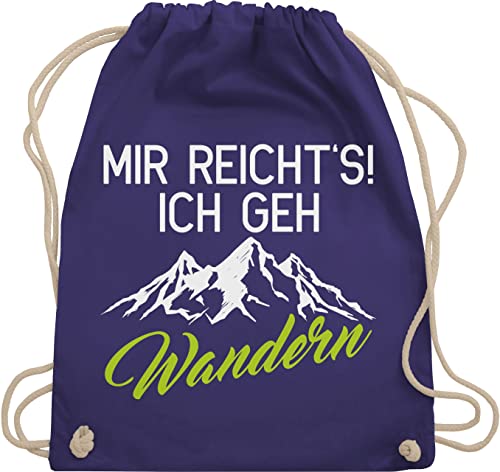 Turnbeutel Rucksack - Hobby Outfit - Mir reicht's ich geh wandern - Unisize - Lila - bergliebhaber geschenke schneeberg baumwolle tasche wanderzubehör wanderung turnsackerl wanderbeutel mountain von Shirtracer