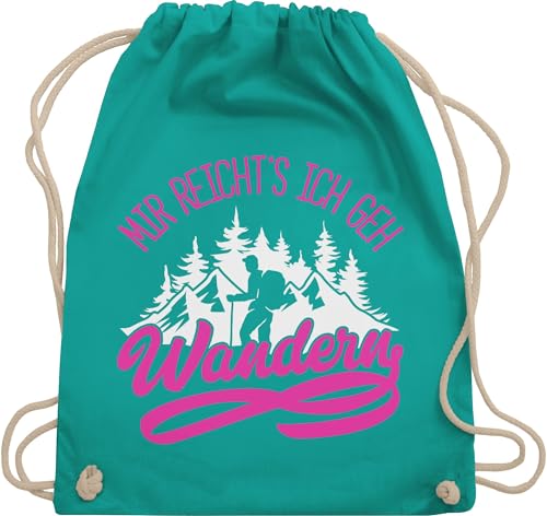 Turnbeutel Rucksack - Hobby Outfit - Mir reicht's ich geh wandern - Unisize - Türkis - geschenke für wanderfreunde sportbeutel läufer laufsport berg beutel geschenk wanderer joggen laufen berge von Shirtracer