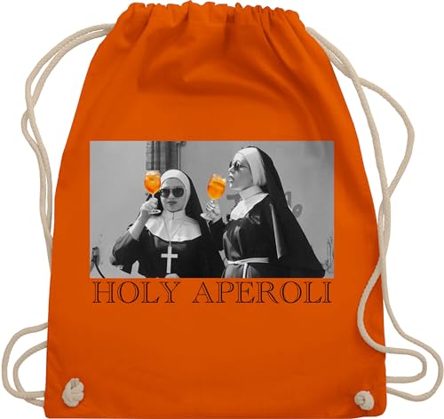 Turnbeutel Rucksack - Karneval & Fasching - Taschen - Holy Aperol I Holy Aperoli I Holy Spritz Mädelsabend I Ladies Night - Unisize - Orange - tasche karnevalsbeutel faschings nonnen beutel von Shirtracer