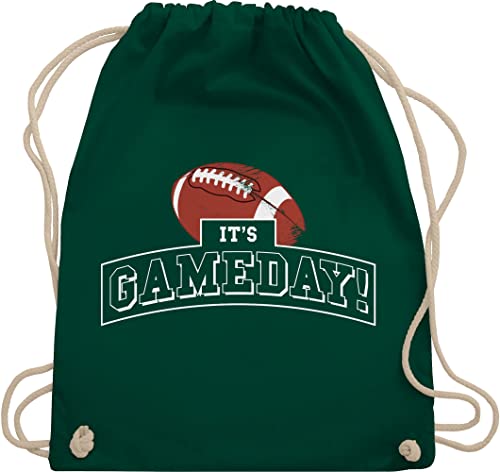 Turnbeutel Rucksack - It's Gameday Vintage Football - Unisize - Dunkelgrün - tasche geschenke sport beutel bag turnbeutel. sportbag rucksackbeuteltasche bags stoffbeutel aus baumwolle uni baumwoll von Shirtracer