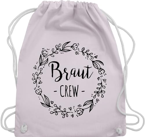 Turnbeutel Rucksack - JGA Junggesellenabschied Frauen - Braut Crew Team Braut - Unisize - Pastell Rosa - blumenkranz brauttaschen bachelorette party turnsackerl junggesellinnenabschied outfit von Shirtracer
