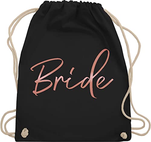 Turnbeutel Rucksack - JGA Junggesellenabschied Frauen - Bride Rose Gold - Unisize - Schwarz - brauttaschen bachelorette party braut beutel junggesellinnenabschied outfit jungesselnabschied tasche von Shirtracer