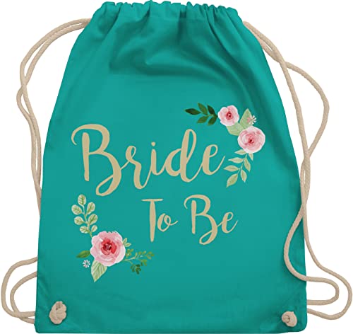 Turnbeutel Rucksack - Bride To Be - Unisize - Türkis - stofftaschen jga junggesellinnenabschied frauen kinder baumwolle junggesellenabschied sprüche stoff polterer baumwoll brautparty kordel jga. von Shirtracer